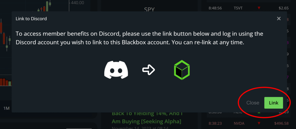 Next, click the "Link" button in the popup window.